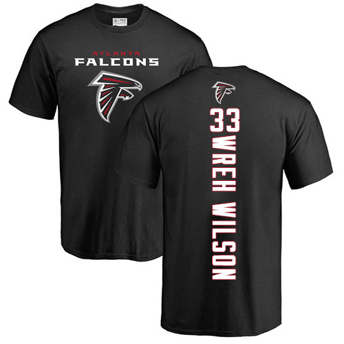 Atlanta Falcons Men Black Blidi Wreh-Wilson Backer NFL Football #33 T Shirt
